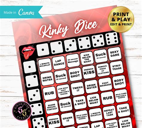 Kinky Dice Game Sexy Dice Game Adult 21 Over Game Board Etsy Australia