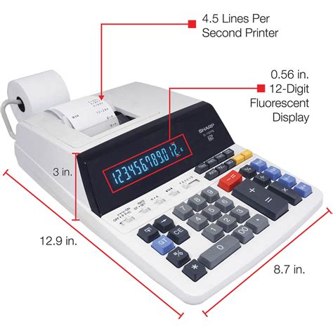 sharp el piii  digit commercial printing calculator