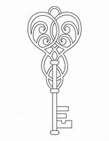Keyhole Keys Coloringhome Lock sketch template
