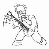 Guitarra Homer Tocando Simpsons Hommer Tudodesenhos Garfield Berrante Colorironline Coloringsun sketch template