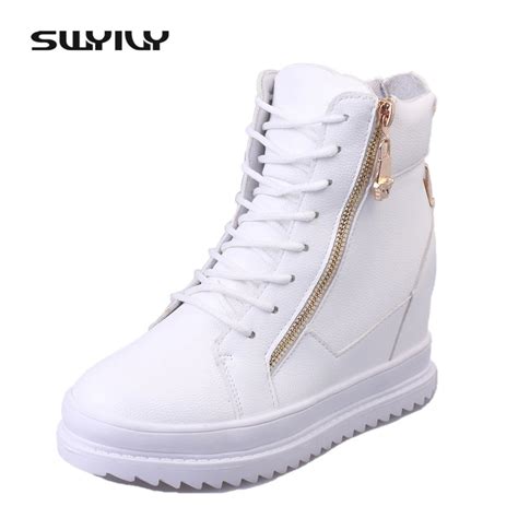 swyivy women sneaker white high top canvas shoes wedge platform sneakers women casual shoes