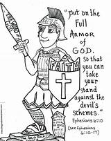 Armor God Coloring Pages Ephesians Printable Bible Paul Pillars Six Kjv Character Sheets Armour Kids Shiva Lord School Sunday Crafts sketch template