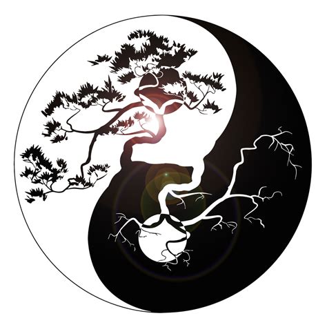 vinyl wall decal yin  tree zen asian style stickers mural unique