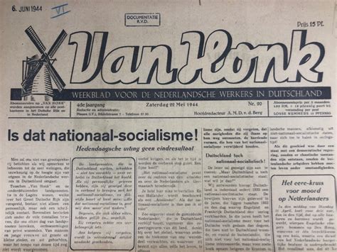 original wwii dutch newspaper van honk dutch workers  germany    oorlogsspullen