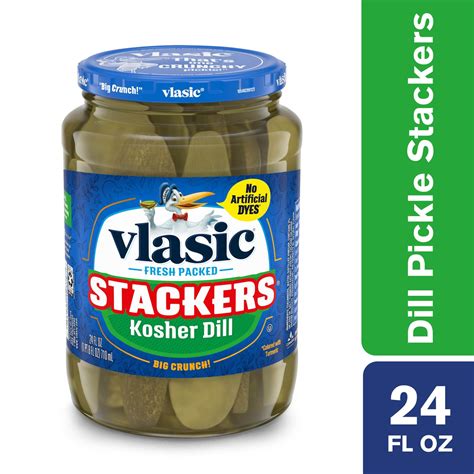 Vlasic Pickles Kosher Dill Sandwich Pickles 24 Ounces 3 Glass Jars