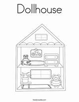 Dollhouse Coloring House Pages Drawing Print Empty Kids Worksheets Twistynoodle Ll Favorites Login Add sketch template