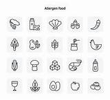 Food Icons Vector Allergy Allergen sketch template