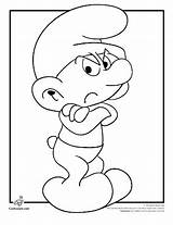 Coloring Pages Smurf Grouchy sketch template
