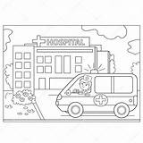 Ambulance Krankenwagen Ospedale Buurt Disegni Colorare Ziekenhuis Ausmalen Ausmalbilder Malvorlagen sketch template