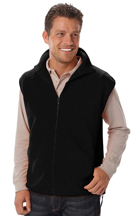 bla  solidbgmens micro fleece zip front vest