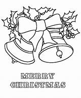 Christmas Coloring Merry Pages Bells Color Sheets Holly Print Colouring Ribbon Printable Text Activity Bell Popular Kids Adult Go sketch template