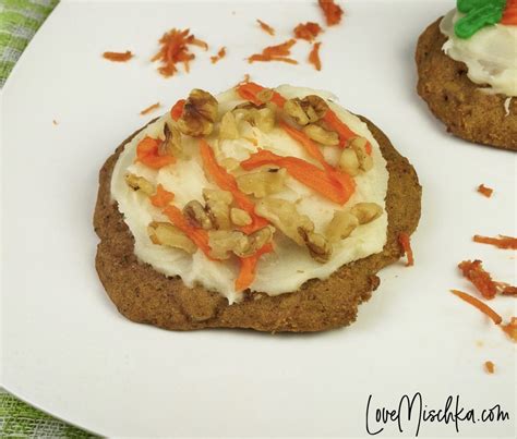 easy carrot cake cookie recipe  cream cheese frosting love mischka