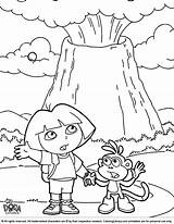 Dora Coloring Explorer Color Pages Kids Library sketch template