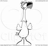 Mascot Dodo Mad Bird Cartoon Outlined Coloring Vector Thoman Cory Clipart Royalty sketch template