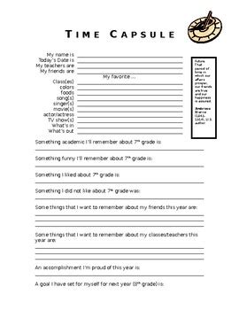 results  time capsule letter template tpt