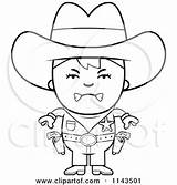 Sheriff Mad Kid Cowgirl Cowboy Clipart Cartoon Cory Thoman Outlined Coloring Vector Royalty 2021 Clipartof sketch template
