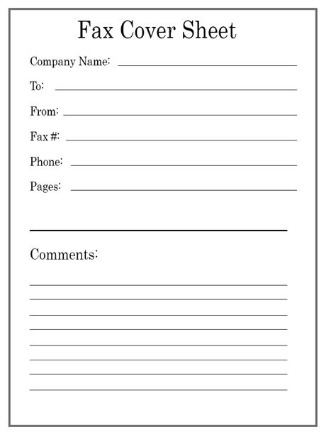 fax cover sheet fax cover sheet template