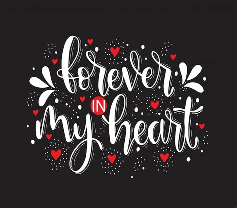 premium vector    heart hand lettering quotes vector illustration