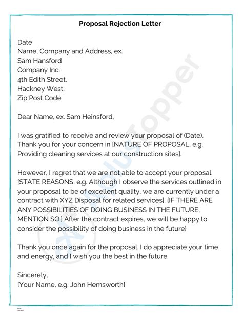 sample rejection letters format template    write sample