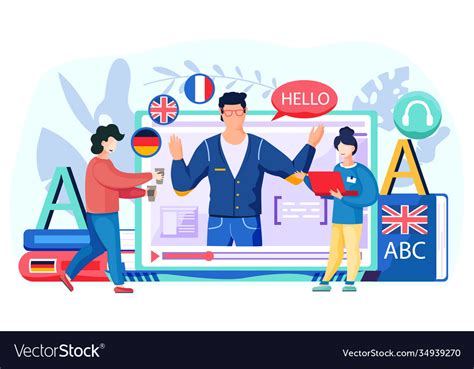 english lesson students  class vector image