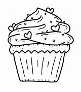 Cupcake Coloring Printable Pages Cupcakes sketch template