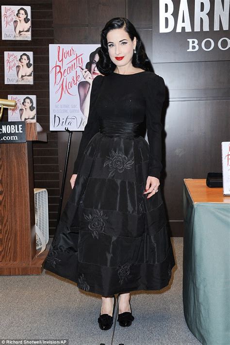 Dita Von Teese Shows Off Her Hourglass Figure In Fifties Style Skirt