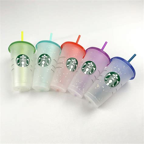 starbucks cup color changing confetti reusable cold cup  straw  oz walmartcom walmartcom