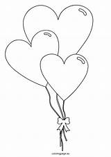 Heart Balloon Balloons Coloring Drawing Pages Shaped Cute Emoji Valentine Broken Drawings Printable Coração Molde Desenhos Para Print Valentines Patterns sketch template