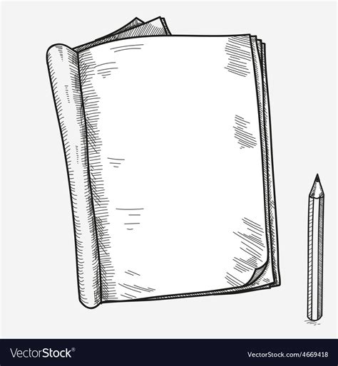 hand drawn doodle sketch open notebook clear page vector image