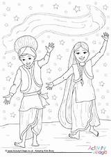 Bhangra Colouring Dance Pages Coloring Dancing Punjabi Drawing Kids Vaisakhi Girl Boy Kindergarten Colour School Easy Culture Drawings Indian Activityvillage sketch template