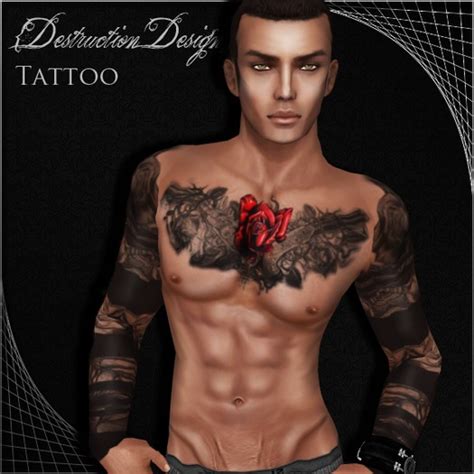 Second Life Marketplace Destruction Design Tattoo Guns And Roses