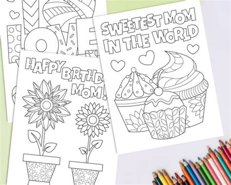 birthday coloring pages  mom img cahoots