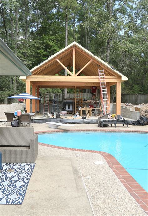outdoor kitchen  pool house project reveal