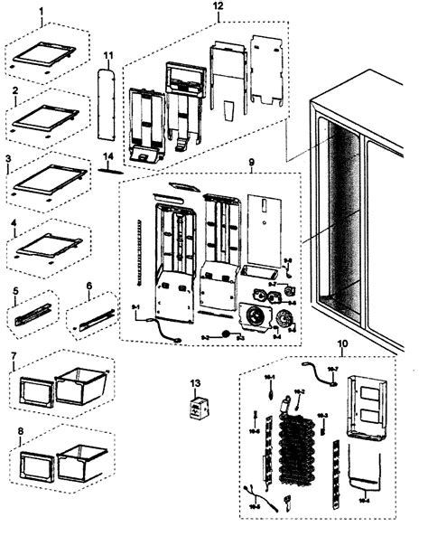 freezer diagram parts list  model rstdpnxaa samsung parts refrigerator parts