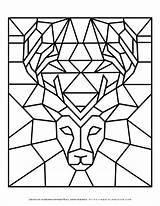 Coloring Deer Pages Geometric Planerium sketch template