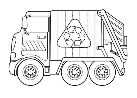 transportation garbage truck coloring pages  print