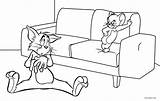 Jerry Tom Coloring Pages Drawing Cartoon Couch Christmas Cool2bkids Color Getdrawings Printable Getcolorings sketch template