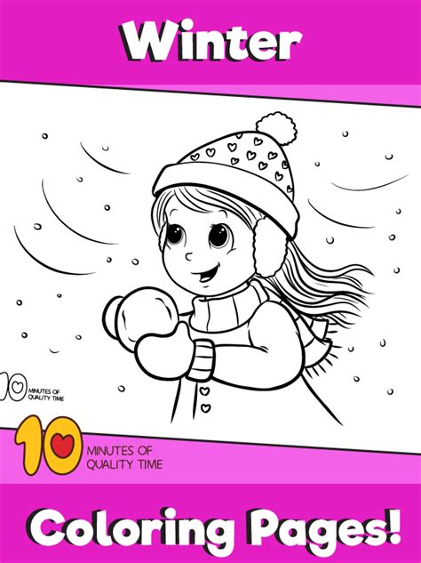 girl   snow coloring page  minutes  quality time