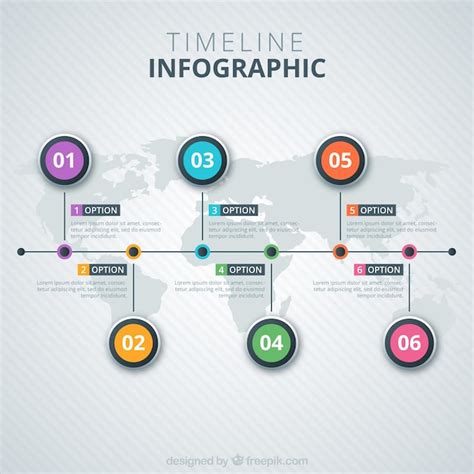 timeline infographic   map vector