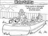 Coloring Safety Water Safe Colouring Pages Swim Resolution Time Medium Bigger sketch template