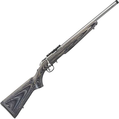 ruger american rimfire target stainless bolt action rifle  long rifle black laminate