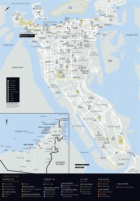 large detailed road  tourist map  abu dhabi city vidianicom