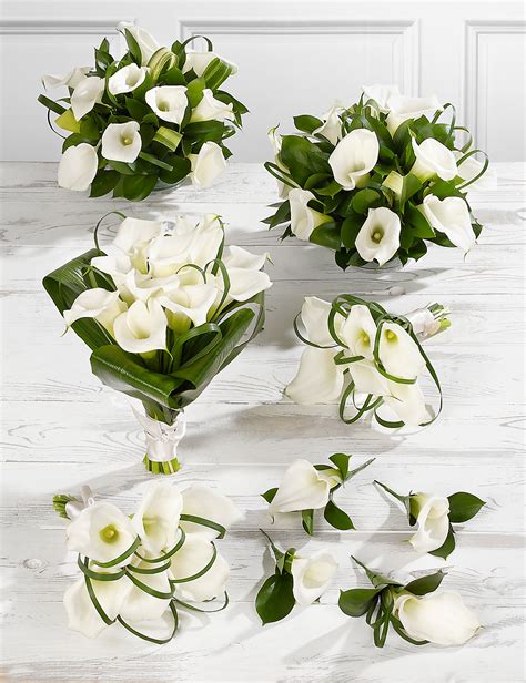 white calla lily wedding bouquets showing simple  classic impression
