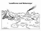 Coloring Landforms Labeling Waterways Exploringnature Pdf Db sketch template