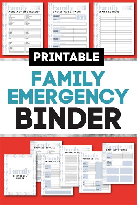 family emergency binder  printables   crisis savor savvy