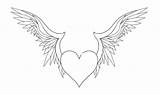 Coloring Wings Heart Hearts Pages Cliparts Angel Clipart Drawing Tattoo Library Coloringhome Popular sketch template