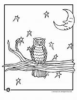 Coloring Night Pages Owl Fall Animals Nocturnal Kids Activities Colouring Color Animal Animaljr Printable Owls Gif Popular Print Comments sketch template