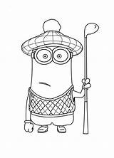Minion Coloring Golf Kevin Despicable Player Pages Minions Golfer Color Print Ball Printable Halloween Drawing Kids Drawings Sheets sketch template