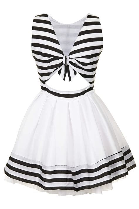 topshop grace striped dress by jones and jones in white lyst