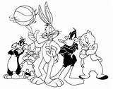 Coloring Pages Bunny Jam Space Bugs Looney Tunes Cartoon Friends Disney Squad Tune Junior Characters Basketball Printable Playing Print Para sketch template